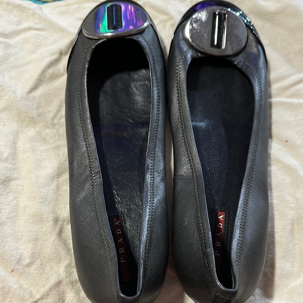 Prada Black Flats with Minimalist Design